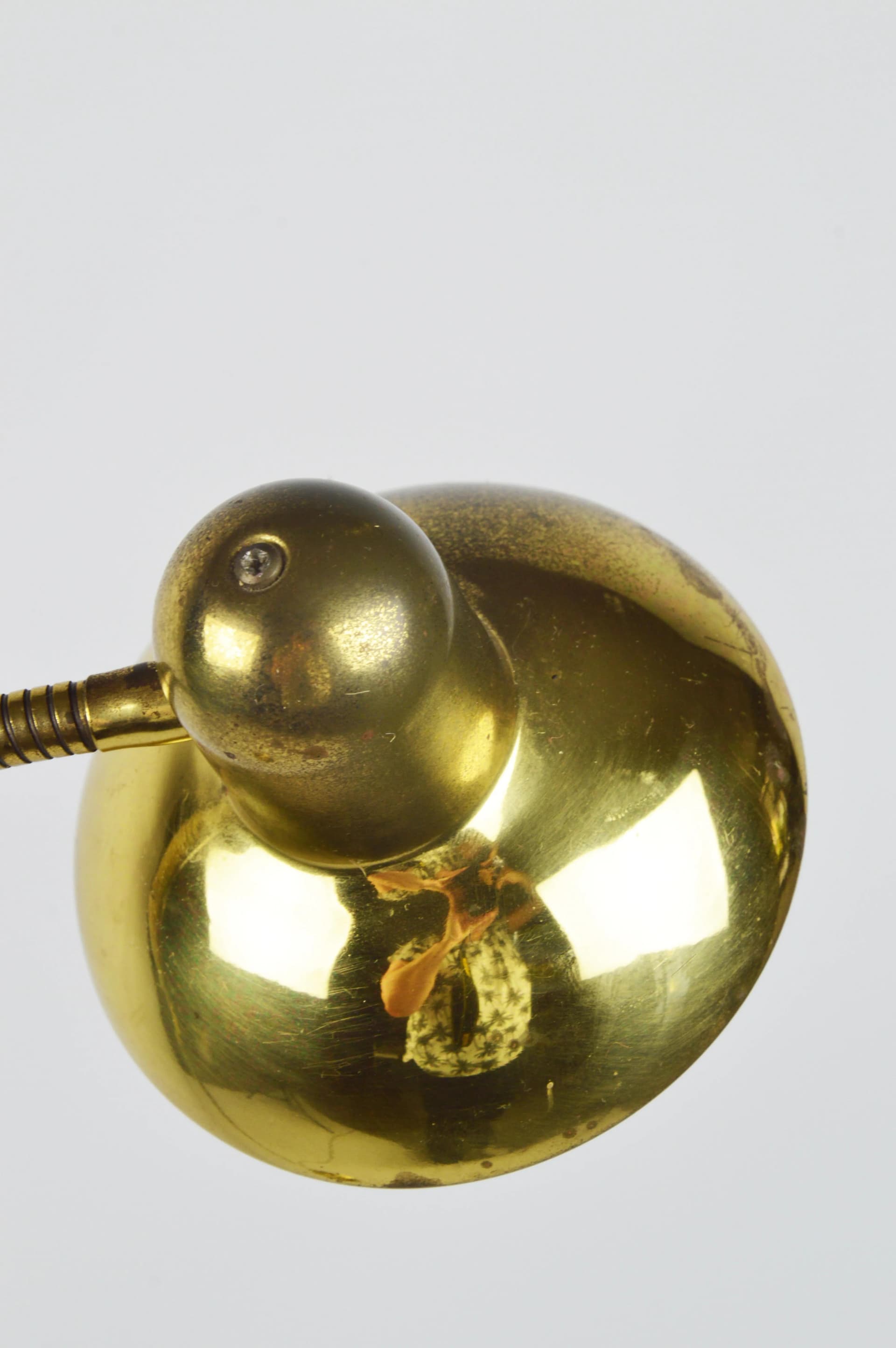 Floor lamp, golden metal, Poland, 1980s. - 84733