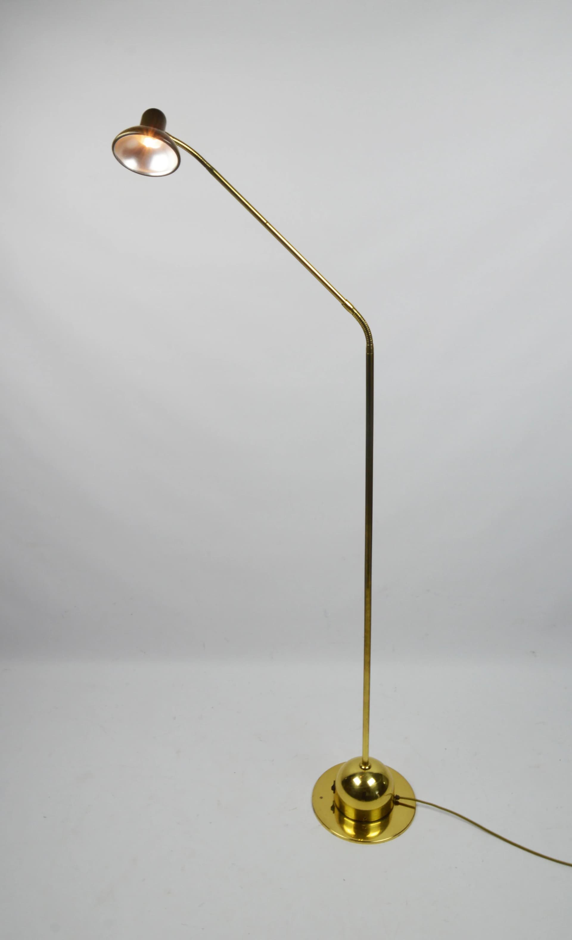 Floor lamp, golden metal, Poland, 1980s. - 84735