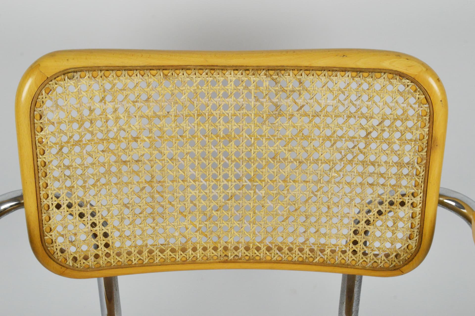 Krzesło z podłokietnikami, insp. M. Breuer, chrom żółty, Polska, lata 70. - 84722
