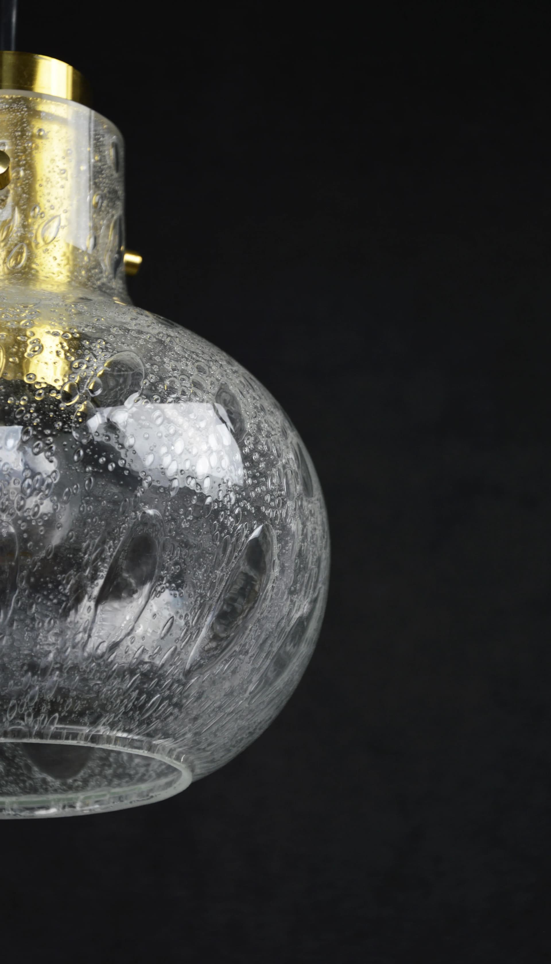 Pendant lamp, transparent glass, Poland, 1970s. - 84610