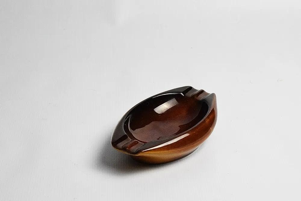 Popielniczka, porcelit brązowy, Zakłady Porcelitu Stołowego Tułowice, Polska, lata 70. - 84576