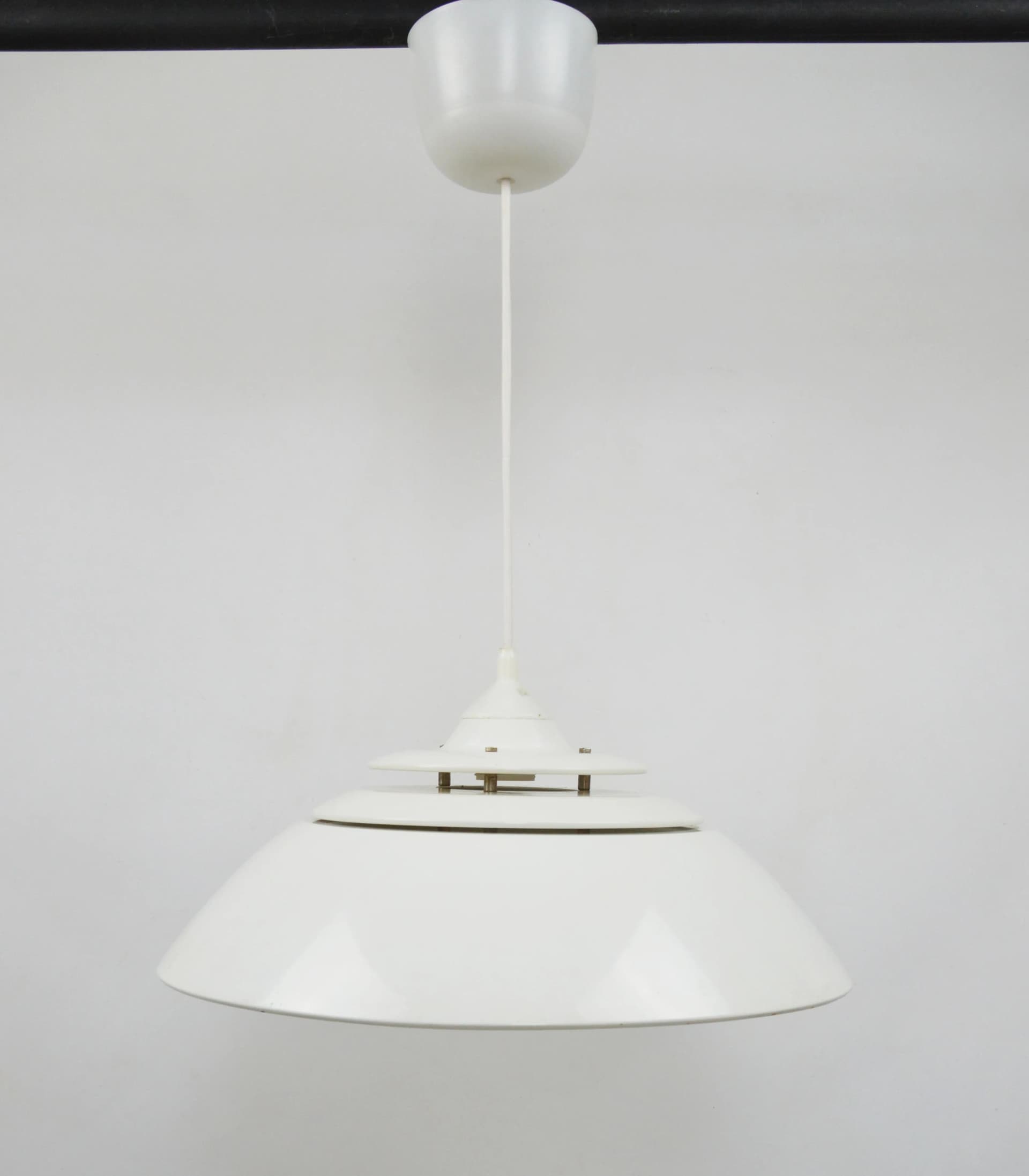 Pendant lamp Space Age, ivory white, plastic, Poland, 1970s. - 84568