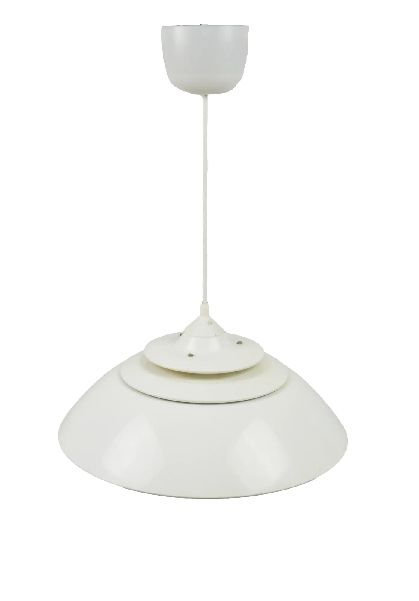 Pendant lamp Space Age, ivory white, plastic, Poland, 1970s.