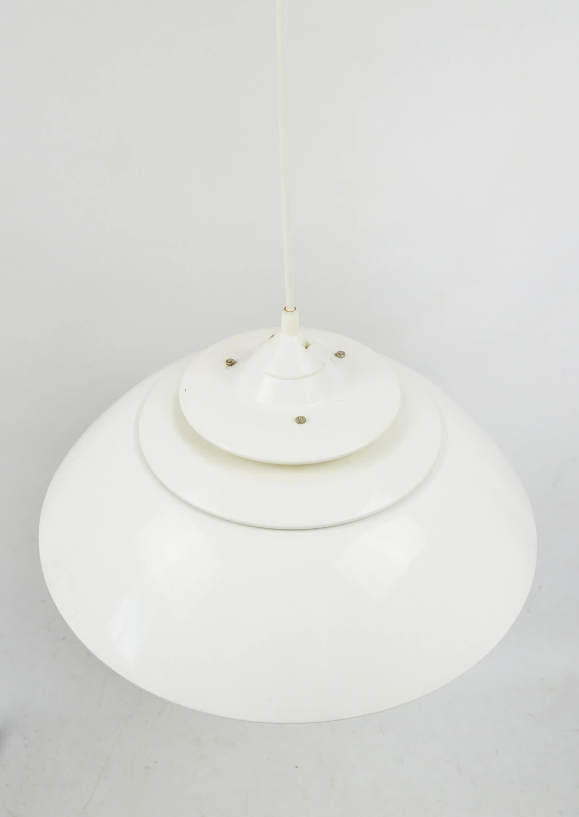 Pendant lamp Space Age, ivory white, plastic, Poland, 1970s. - 84569