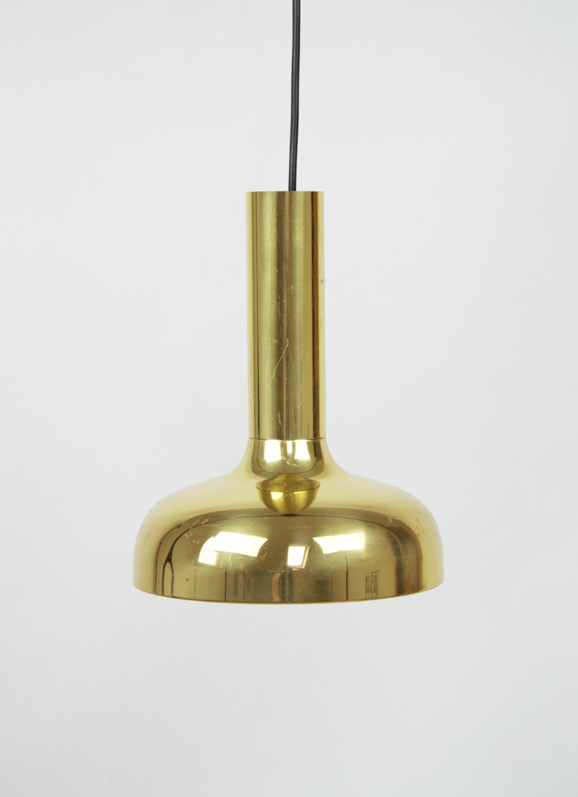 Pendant lamp, golden metal, Sweden, 1970s. - 84558