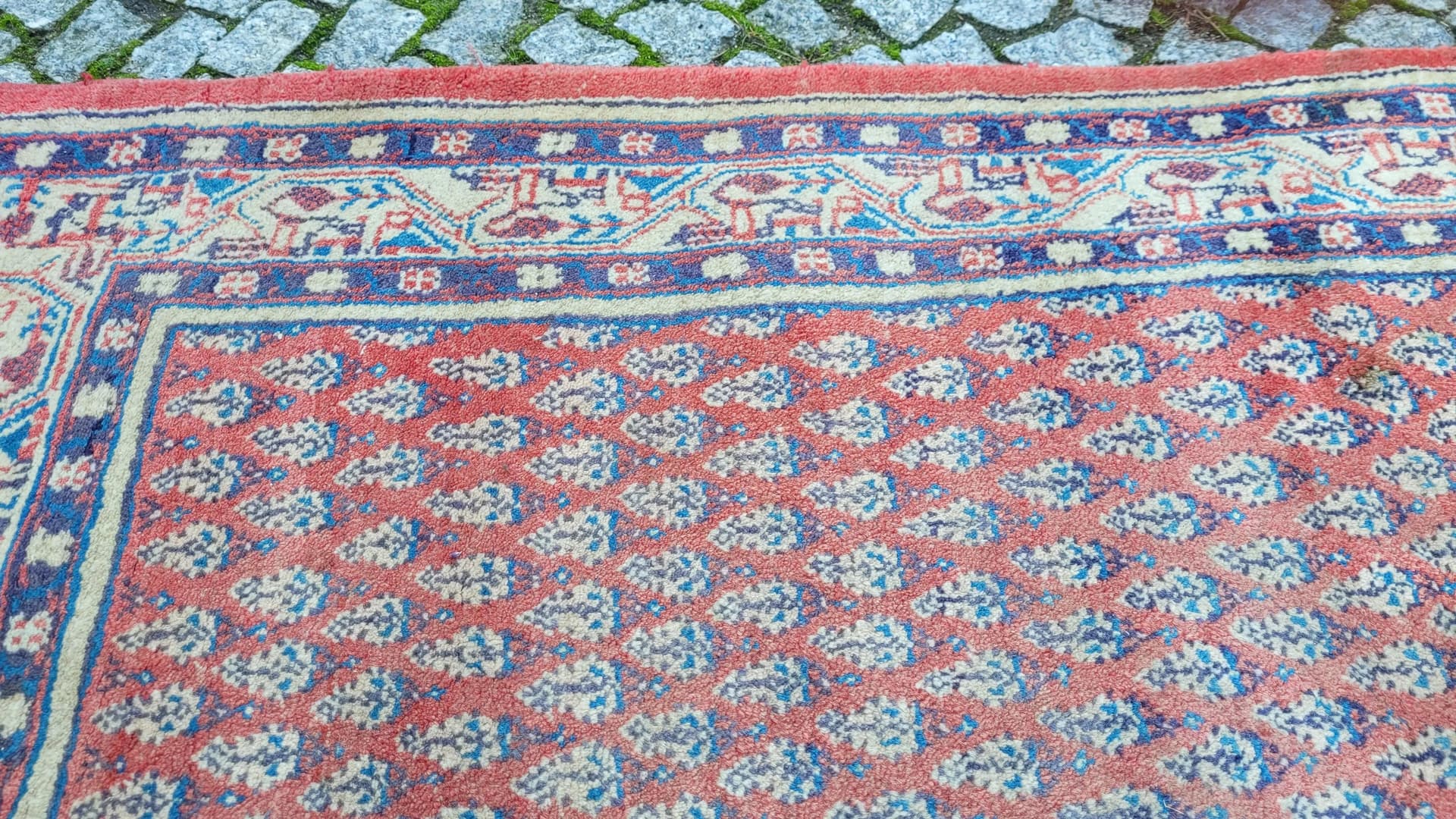 Dywan Sarough, 225x118 cm, czerwony, wełna, Iran, lata 70. - 87574