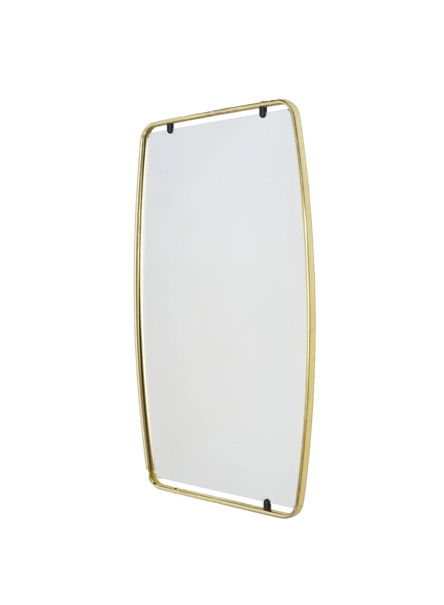 Wall mirror, gold metal, Poland, 1980s.