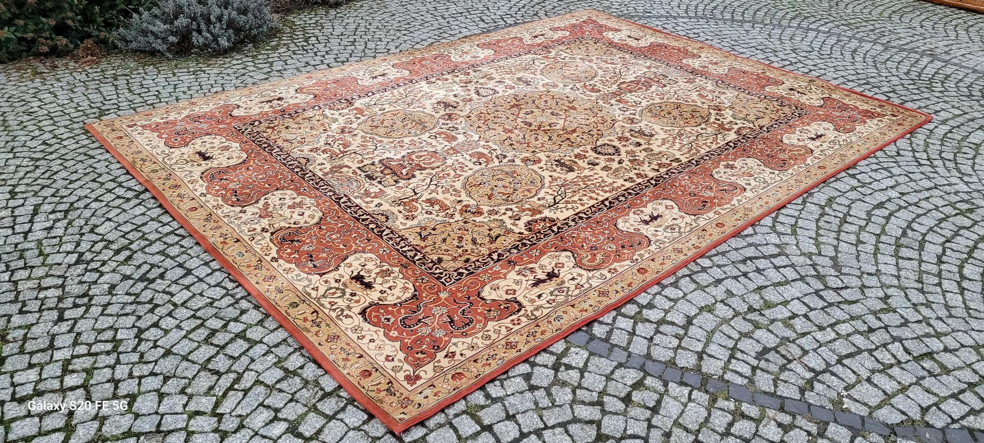 Dywan perski 250x350 cm, beżowy, wełna, Polska - 87554