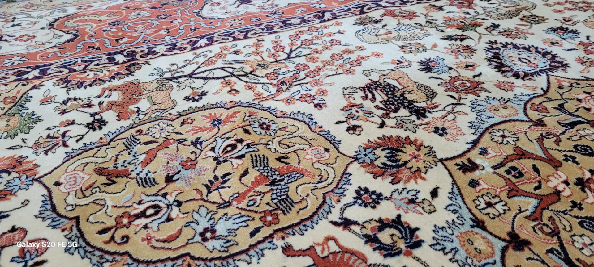 Dywan perski 250x350 cm, beżowy, wełna, Polska - 87561