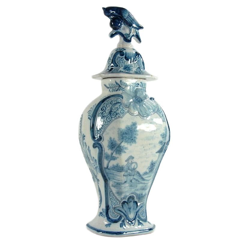 Biała waza z przykrywką, Delft, Holandia, XIX w. - 6871