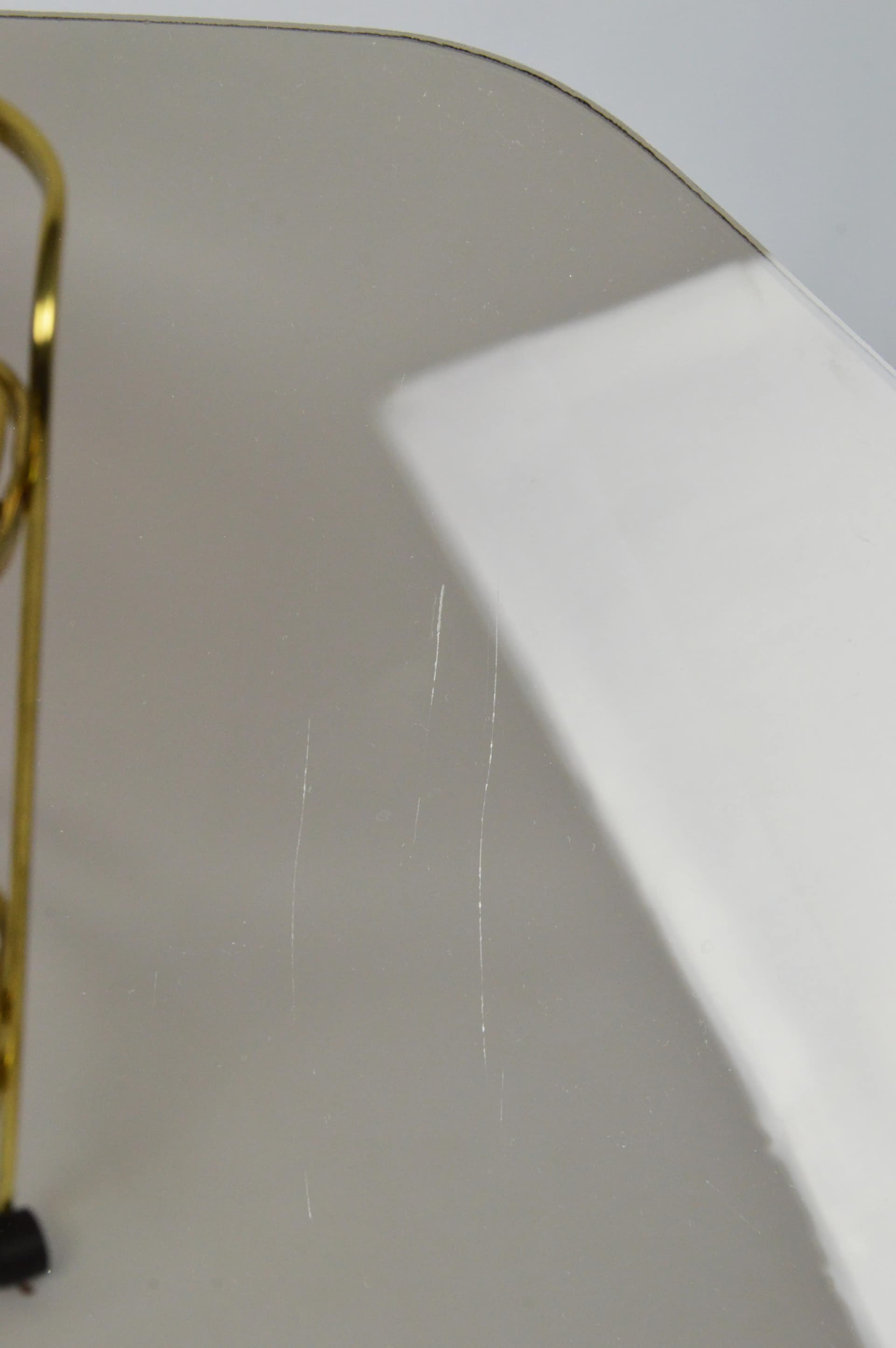 Bar cart, golden, metal glass, Poland, 1980s. - 84518