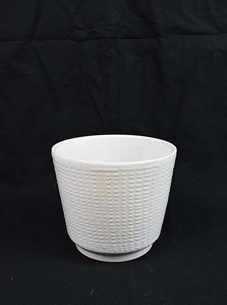 Flower pot cover, white ceramic, Poland, 1970s. - 84509
