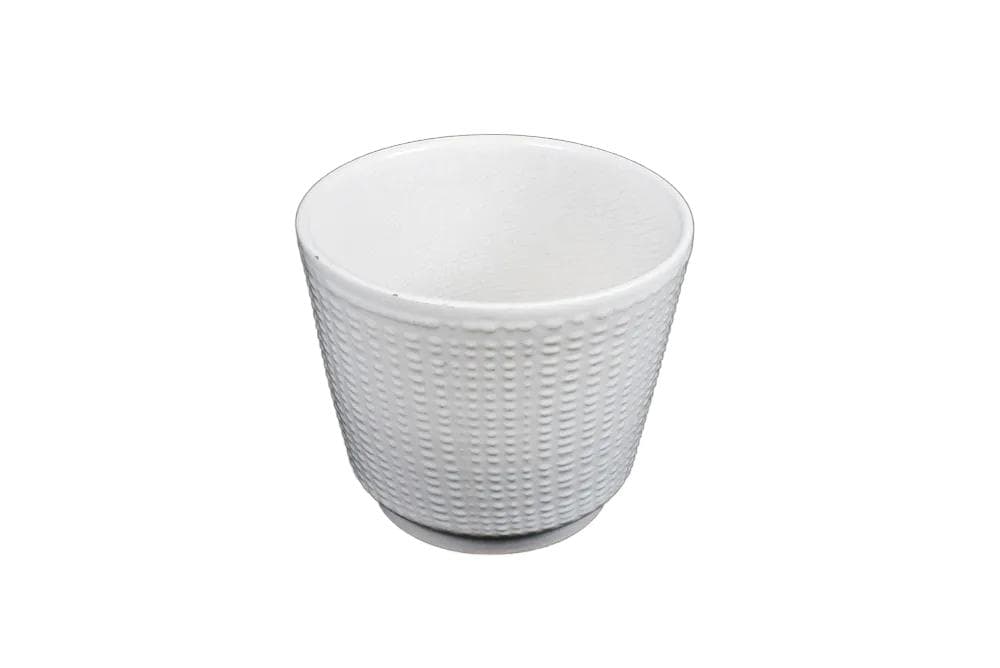 Flower pot cover, white ceramic, Poland, 1970s.