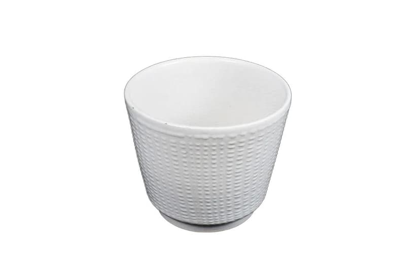 Flower pot cover, white ceramic, Poland, 1970s.