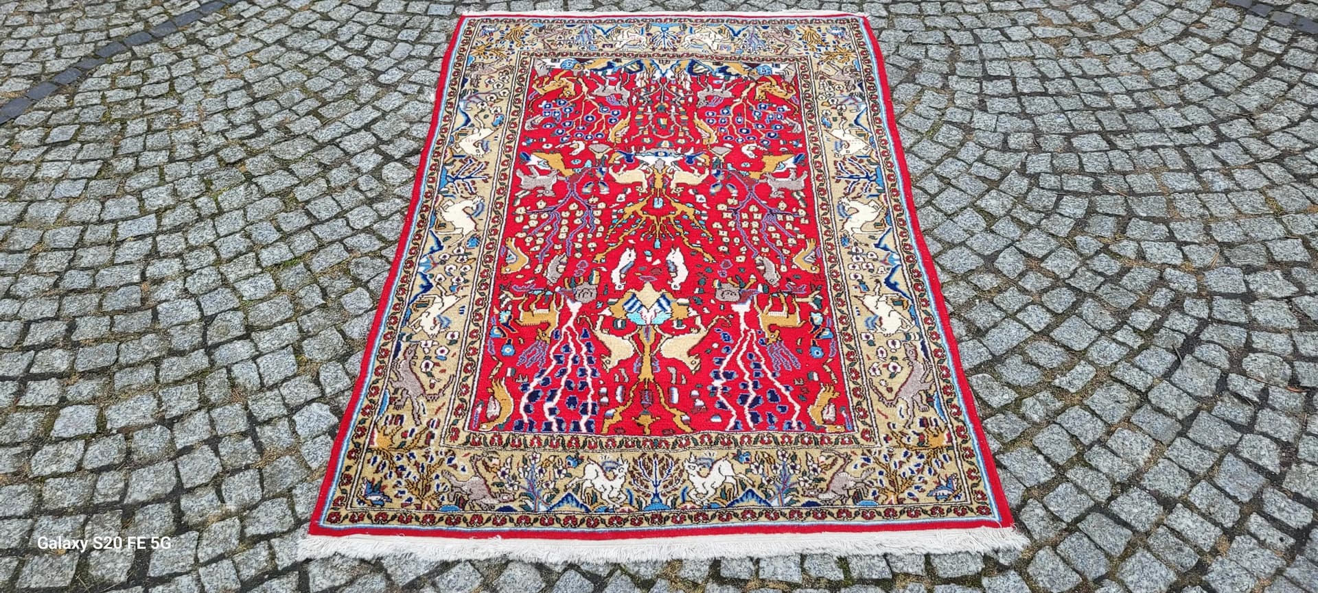 Dywan Ghom, czerwony, wełna jedwab, Iran, 110x170cm - 87536