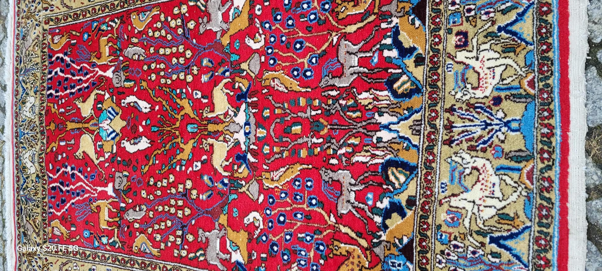 Dywan Ghom, czerwony, wełna jedwab, Iran, 110x170cm - 87541