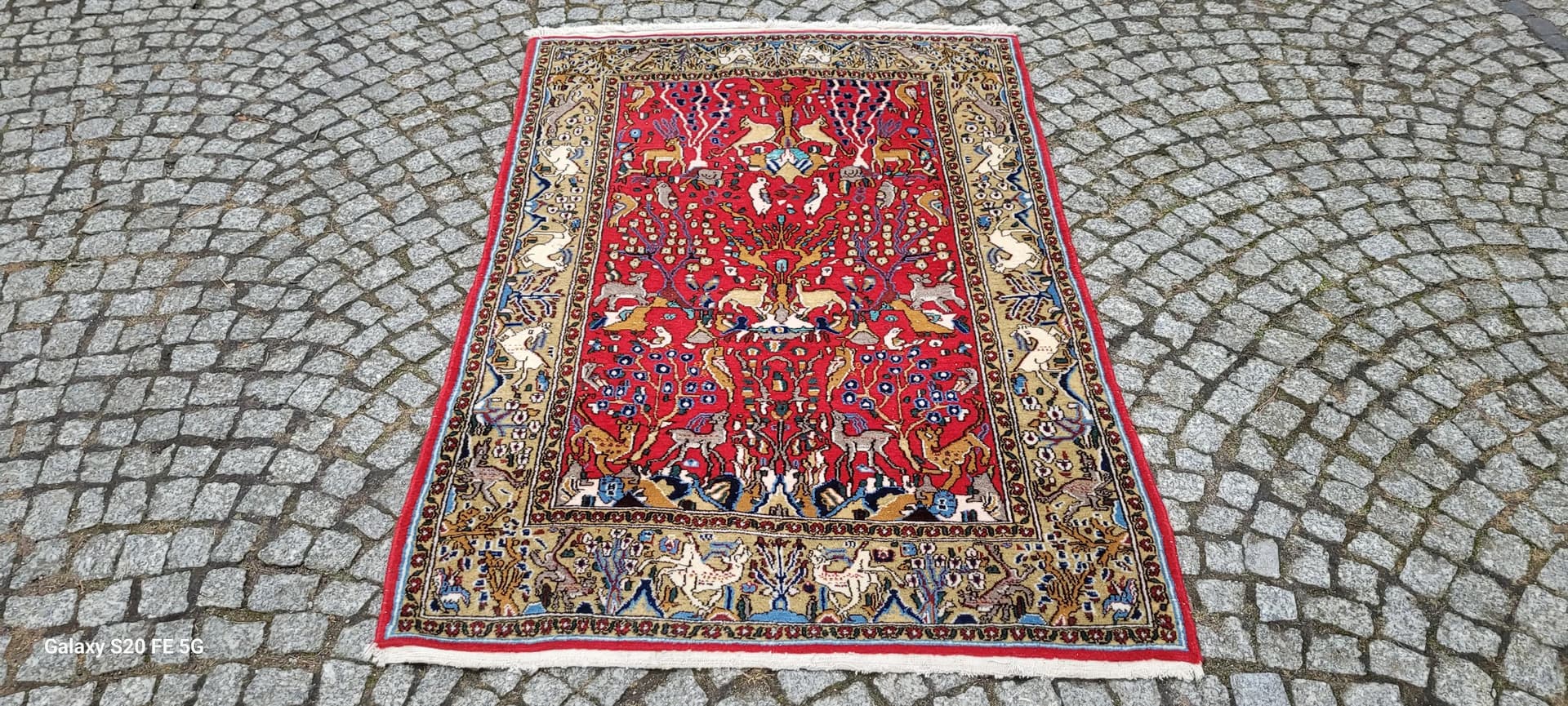 Dywan Ghom, czerwony, wełna jedwab, Iran, 110x170cm - 87534