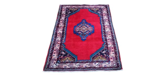 Dywan Hamadan, 102x155cm, czerwony, wełna, Iran, lata 20. - WYMIARY