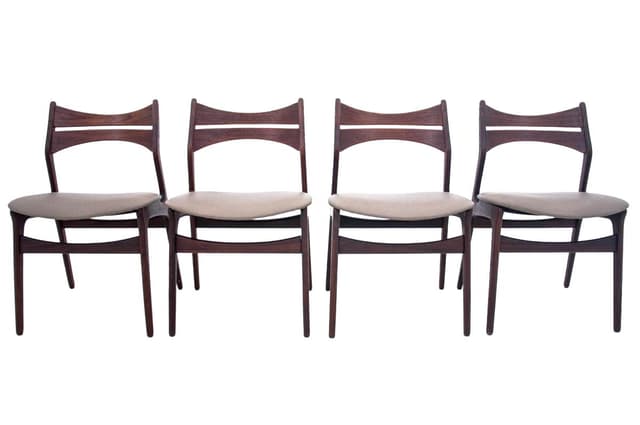 Tekowe krzesła, proj. E. Buch, Dania, lata 60. - WYMIARY