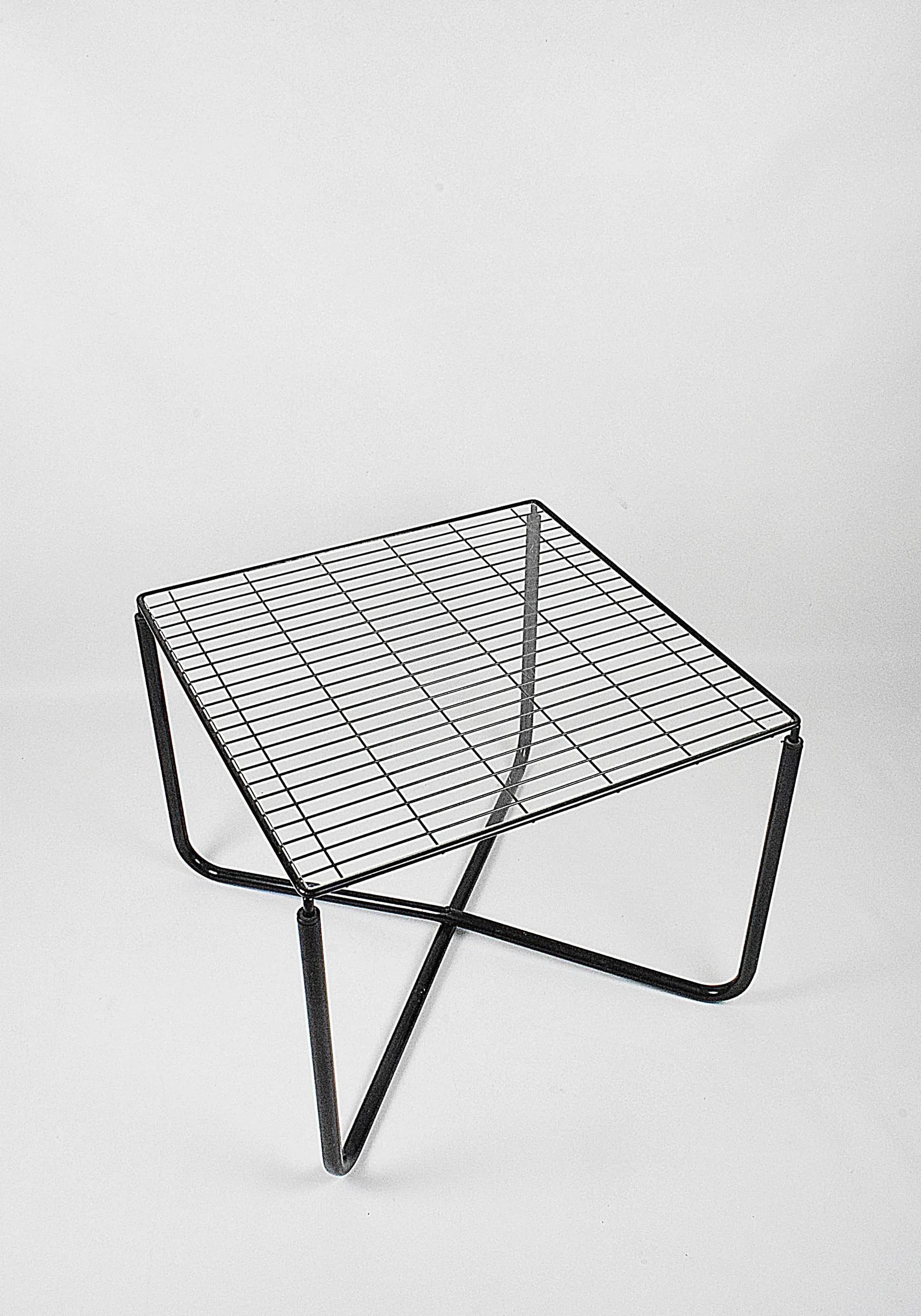 Stolik kawowy, stal chromowana czarna, szkło, proj. N. Gammelgaard, Ikea, Szwecja, lata 80. - 84459