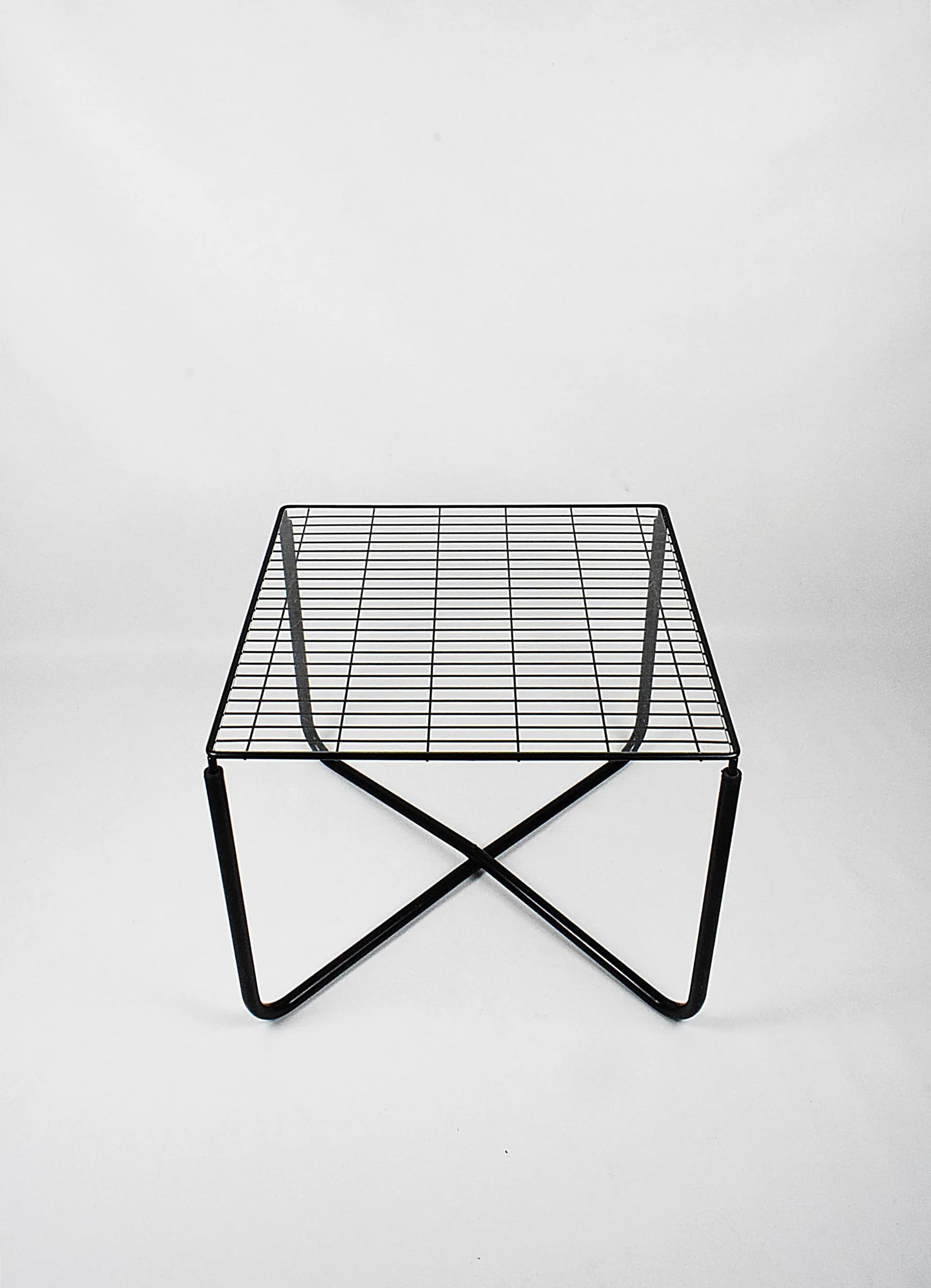 Stolik kawowy, stal chromowana czarna, szkło, proj. N. Gammelgaard, Ikea, Szwecja, lata 80. - 84455