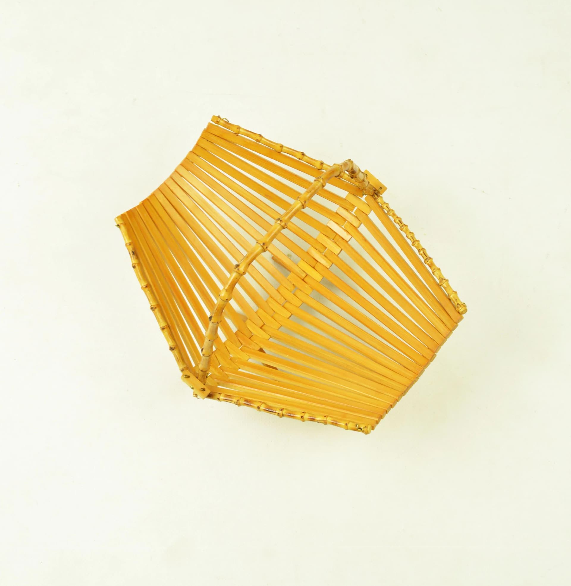 Stojak na owoce, żółty, drewno, Polska, lata 70. - 84436