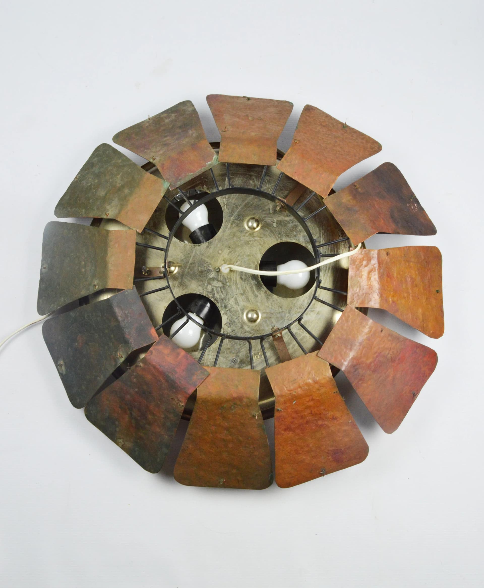 Wall mirror sunburst, clear glass, golden metal, Germany, 1970s. - 84420