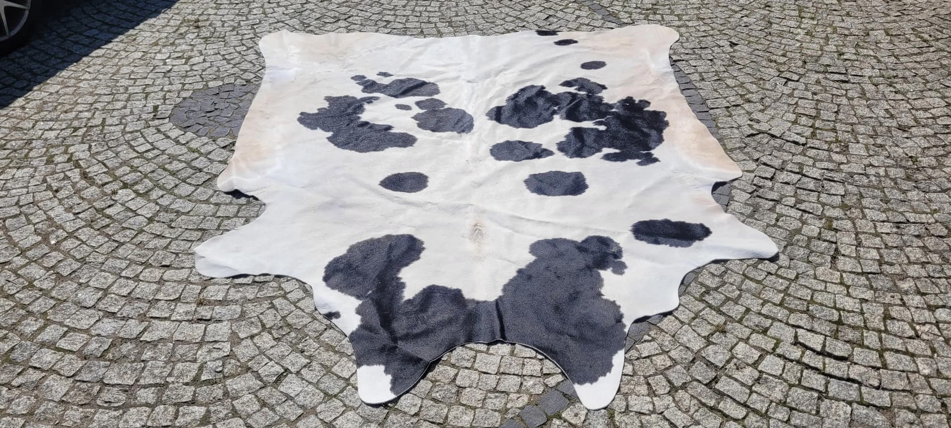 Dywan cielęcy, kremowy z czarnym, skóra cielęca, Polska - 87464
