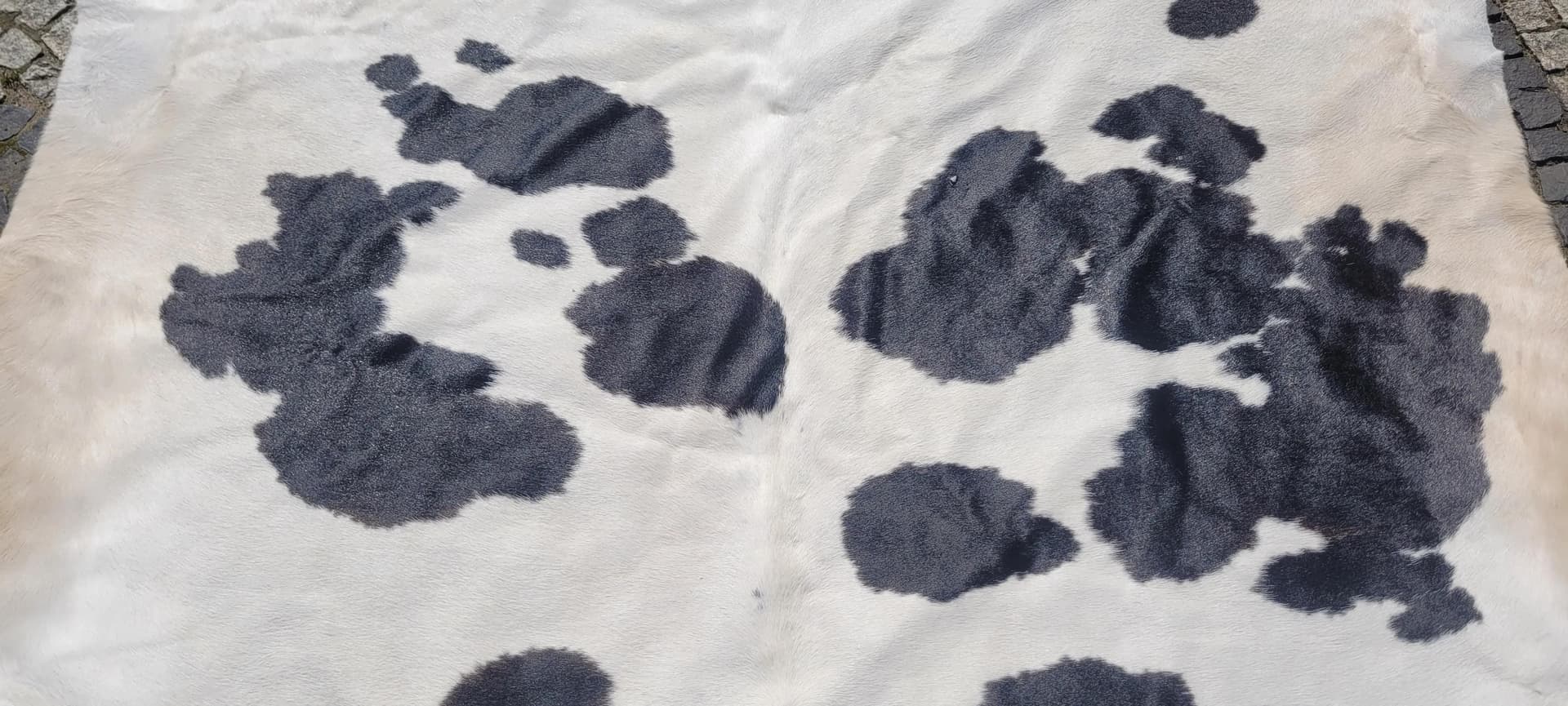 Dywan cielęcy, kremowy z czarnym, skóra cielęca, Polska - 87471