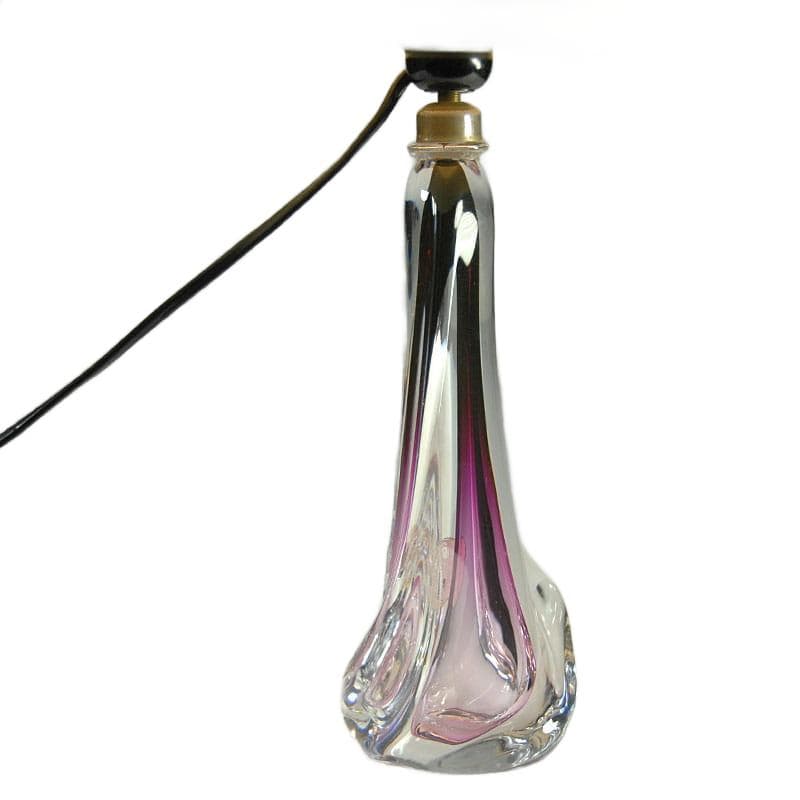 Fioletowa lampa stołowa, Val St Lambert, Belgia, lata 60. - 6863