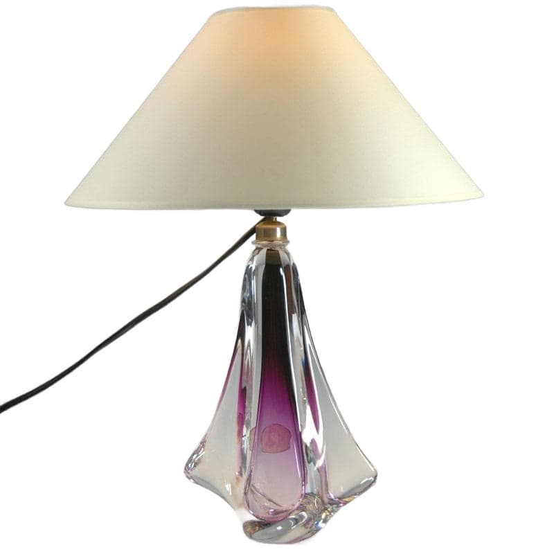 Fioletowa lampa stołowa, Val St Lambert, Belgia, lata 60. - 6859