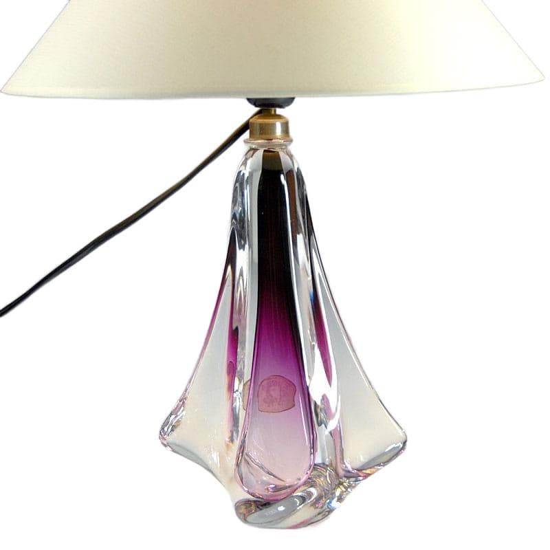 Fioletowa lampa stołowa, Val St Lambert, Belgia, lata 60. - 6860