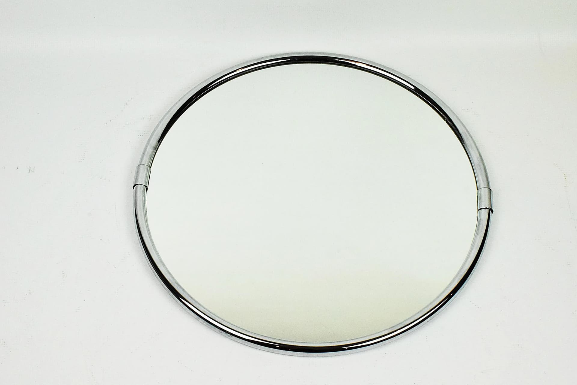 Wall mirror, chrome silver steel, Poland, 1980s - 84401