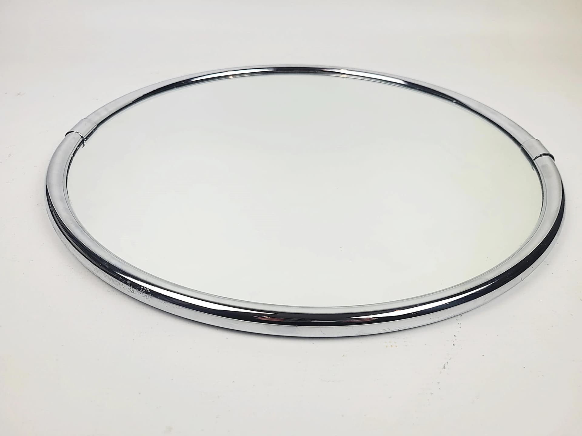 Wall mirror, chrome silver steel, Poland, 1980s - 84399