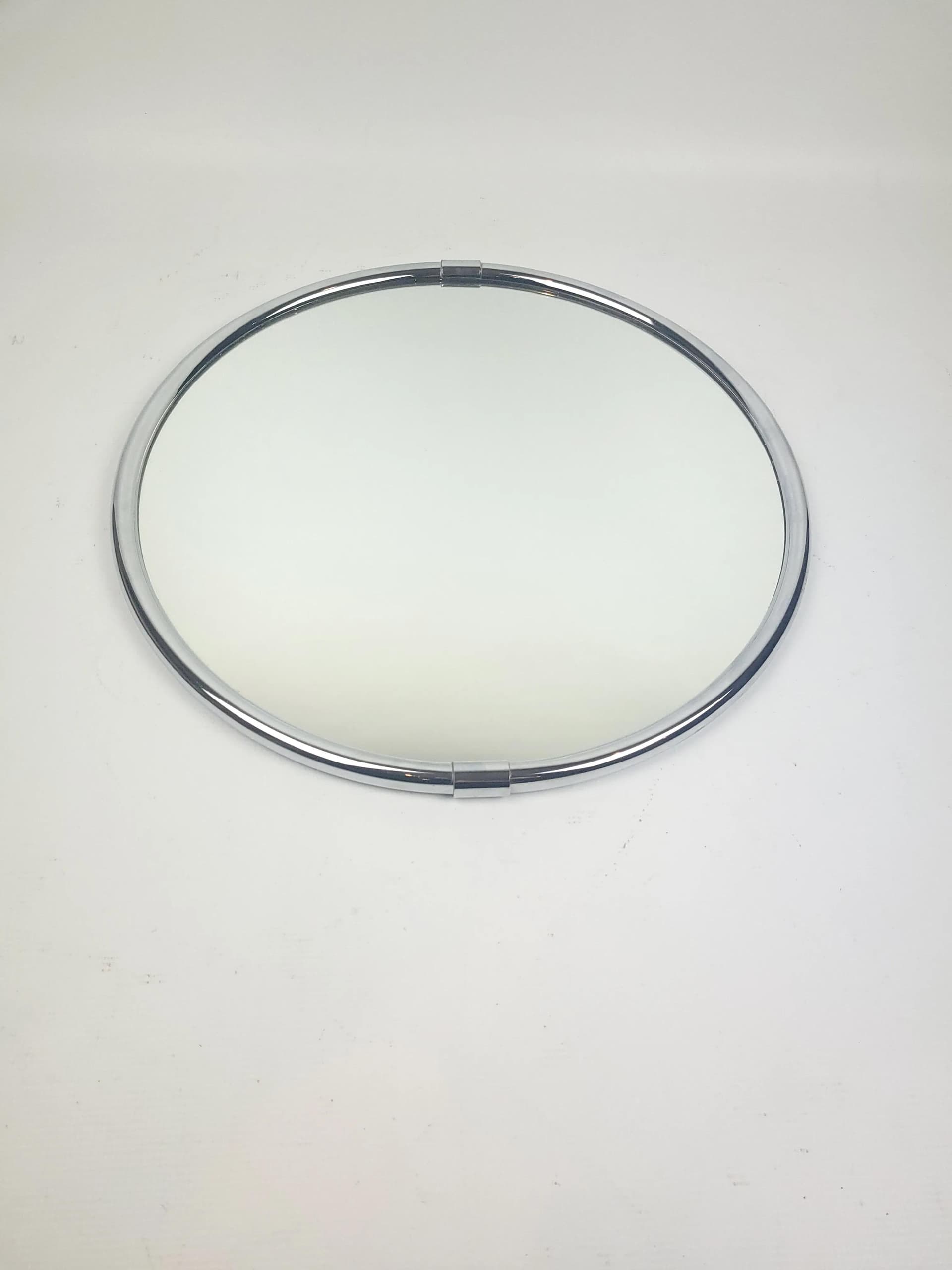 Wall mirror, chrome silver steel, Poland, 1980s - 84402