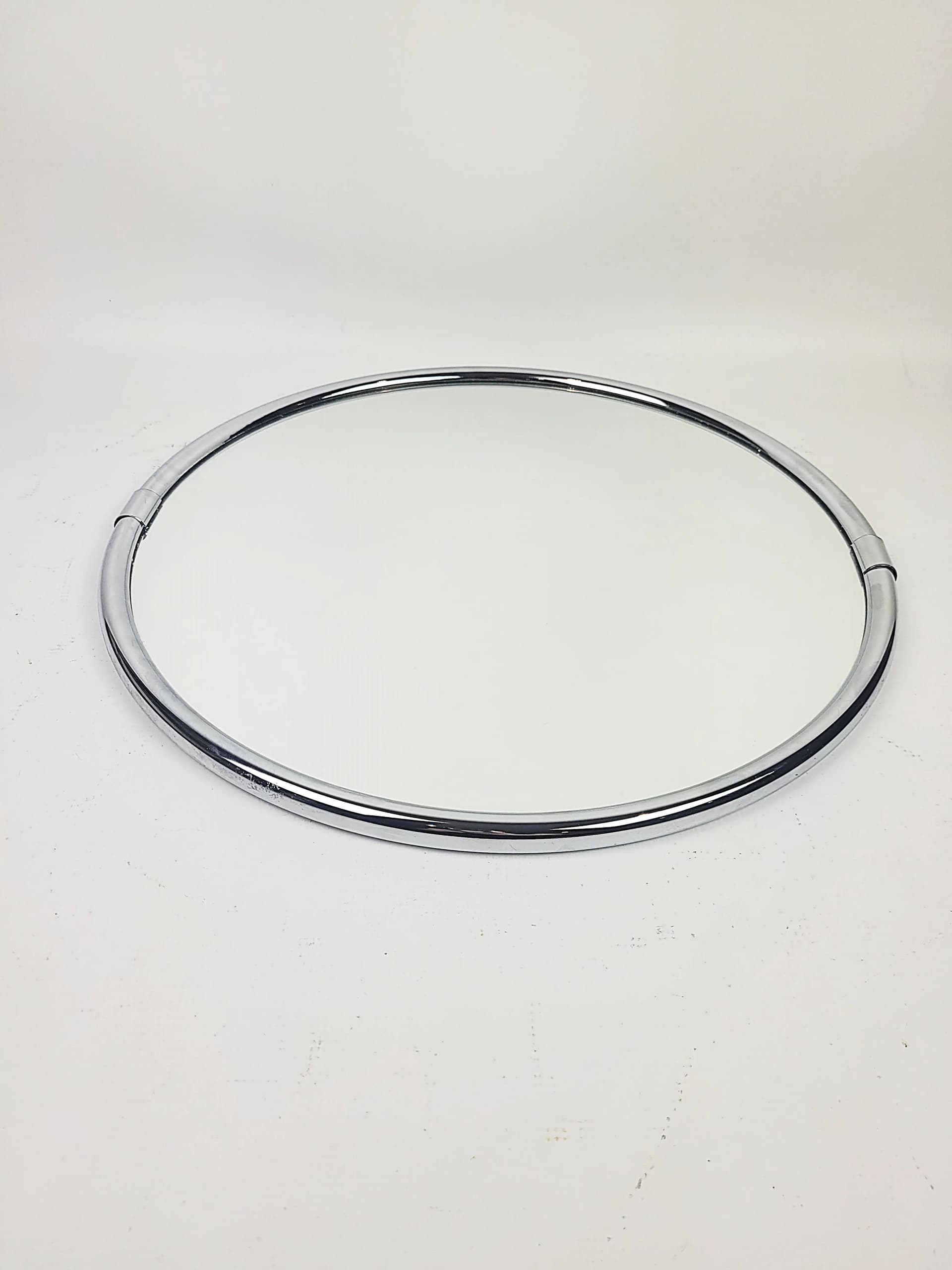 Wall mirror, chrome silver steel, Poland, 1980s - 84398