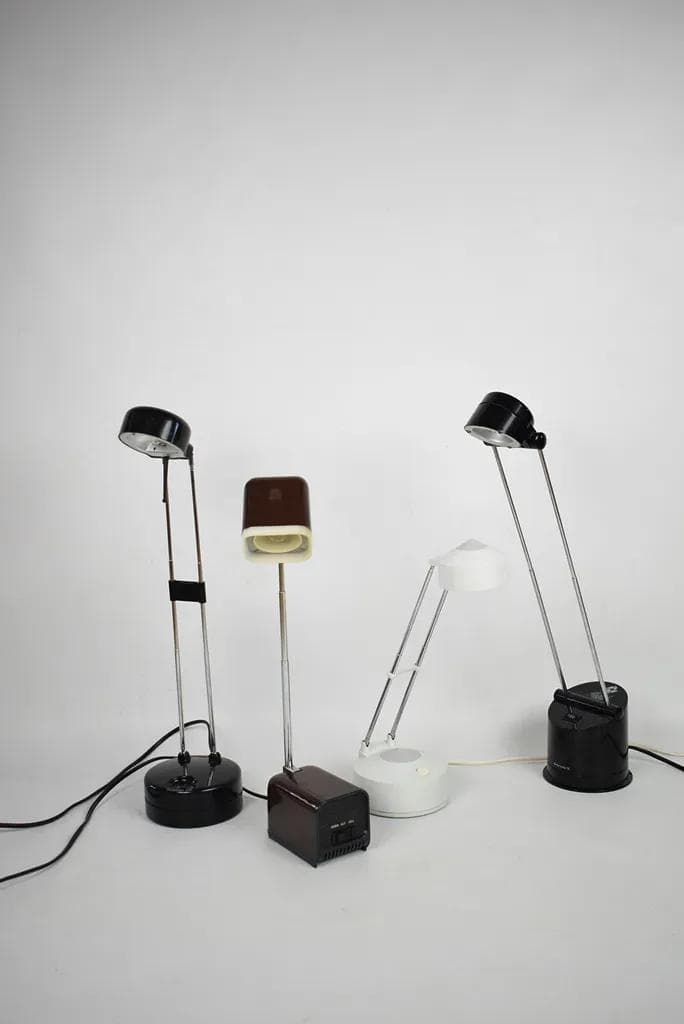 Lampka biurkowa, czarna, stal chromowana, Polska, lata 90. - 84396