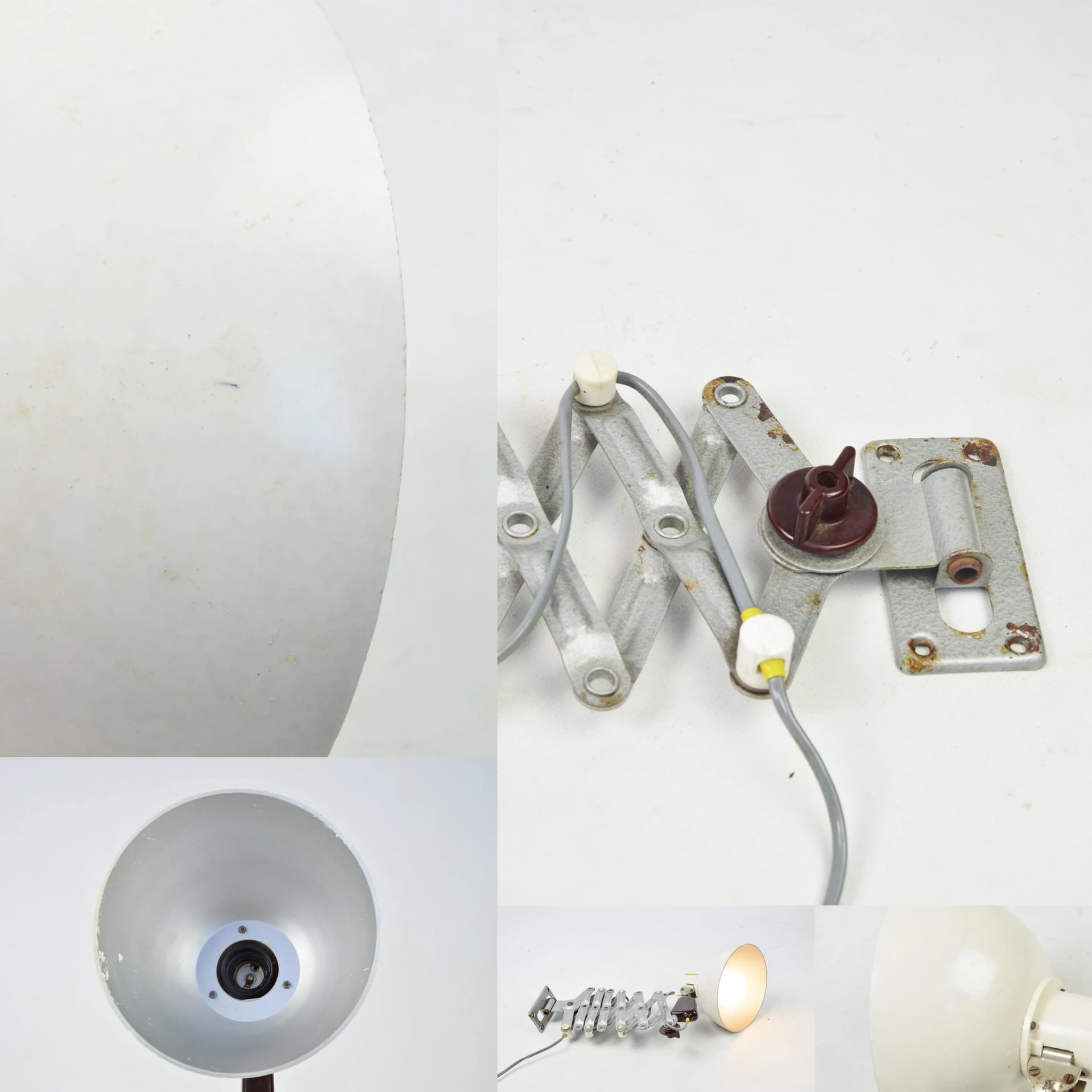 Lampa nożycowa, srebrny, metal, Niemcy, lata 60. - 84370