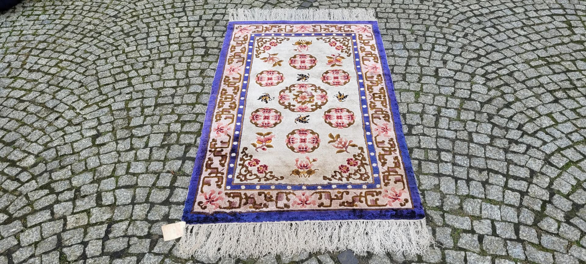 Dywan orientalny, 95x180 cm, multikolor, jedwab, Chiny, lata 90. - 87437