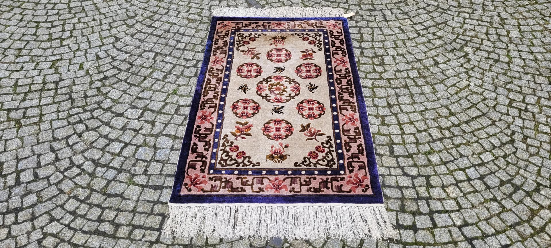 Dywan orientalny, 95x180 cm, multikolor, jedwab, Chiny, lata 90. - 87435