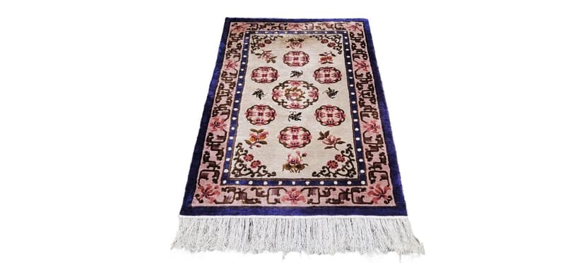 Dywan orientalny, 95x180 cm, multikolor, jedwab, Chiny, lata 90.