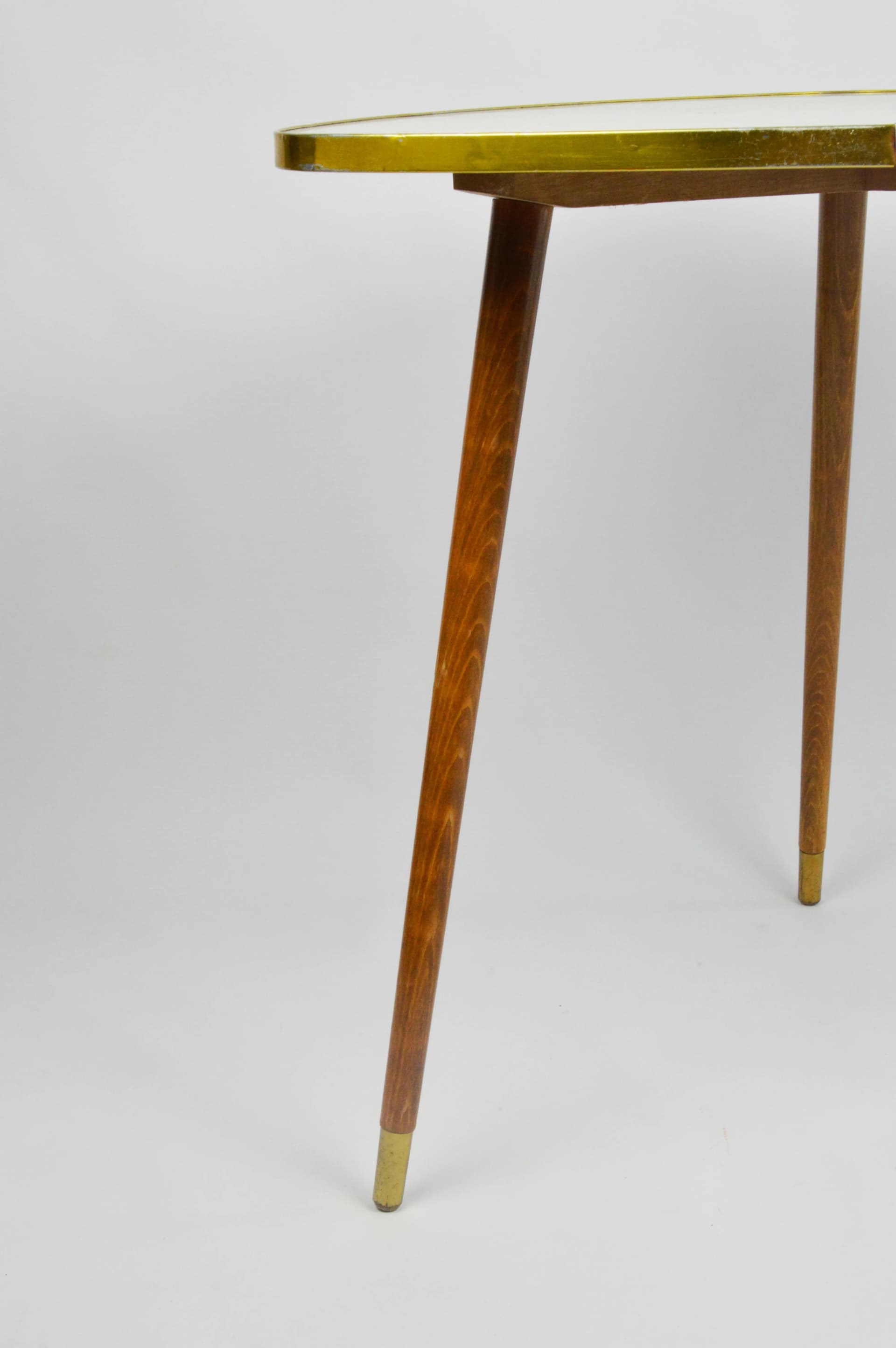 Stolik pomocniczy Rockabilly, turkusowy, drewno, Niemcy, lata 60. - 84306