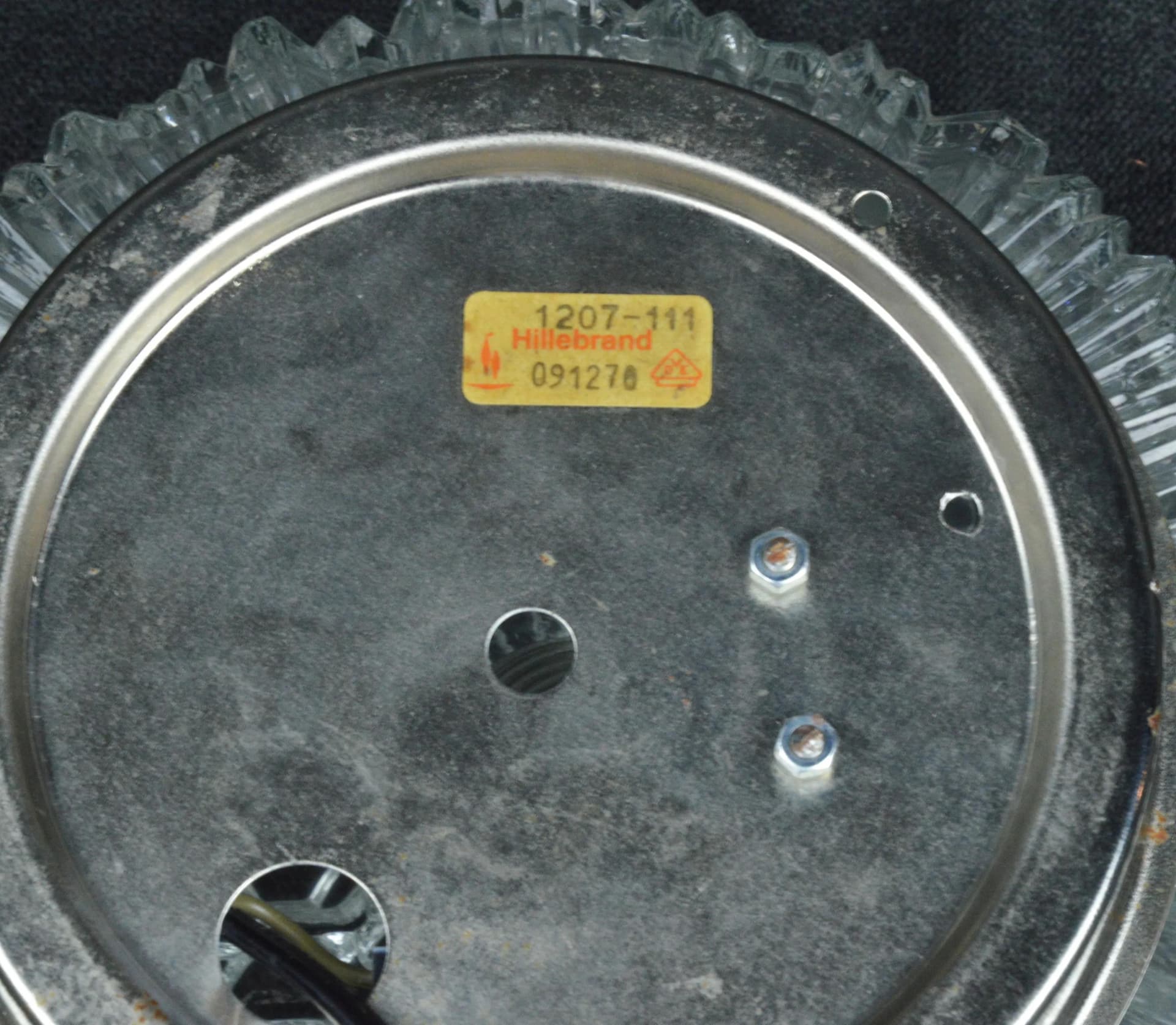 Plafon, szkło transparentne, metal srebrny, Hillebrand, Niemcy, lata 70. - 84294