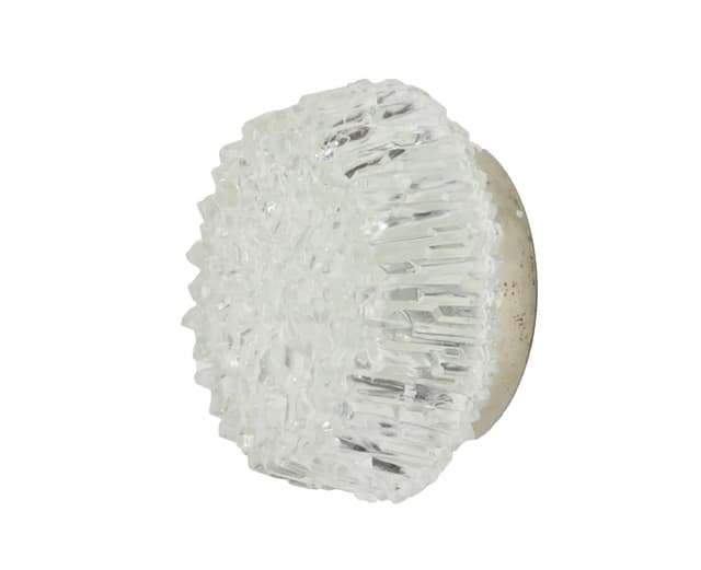 Plafon, szkło transparentne, metal srebrny, Hillebrand, Niemcy, lata 70. - WYMIARY