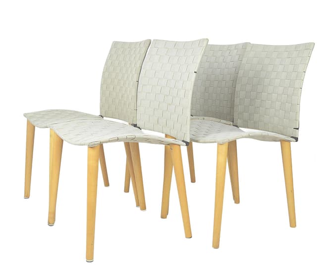 Komplet krzeseł, szary, buk, Lapalma, Włochy, lata 80. - WYMIARY