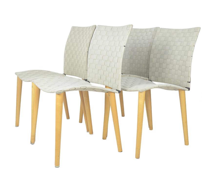 Komplet krzeseł, szary, buk, Lapalma, Włochy, lata 80.