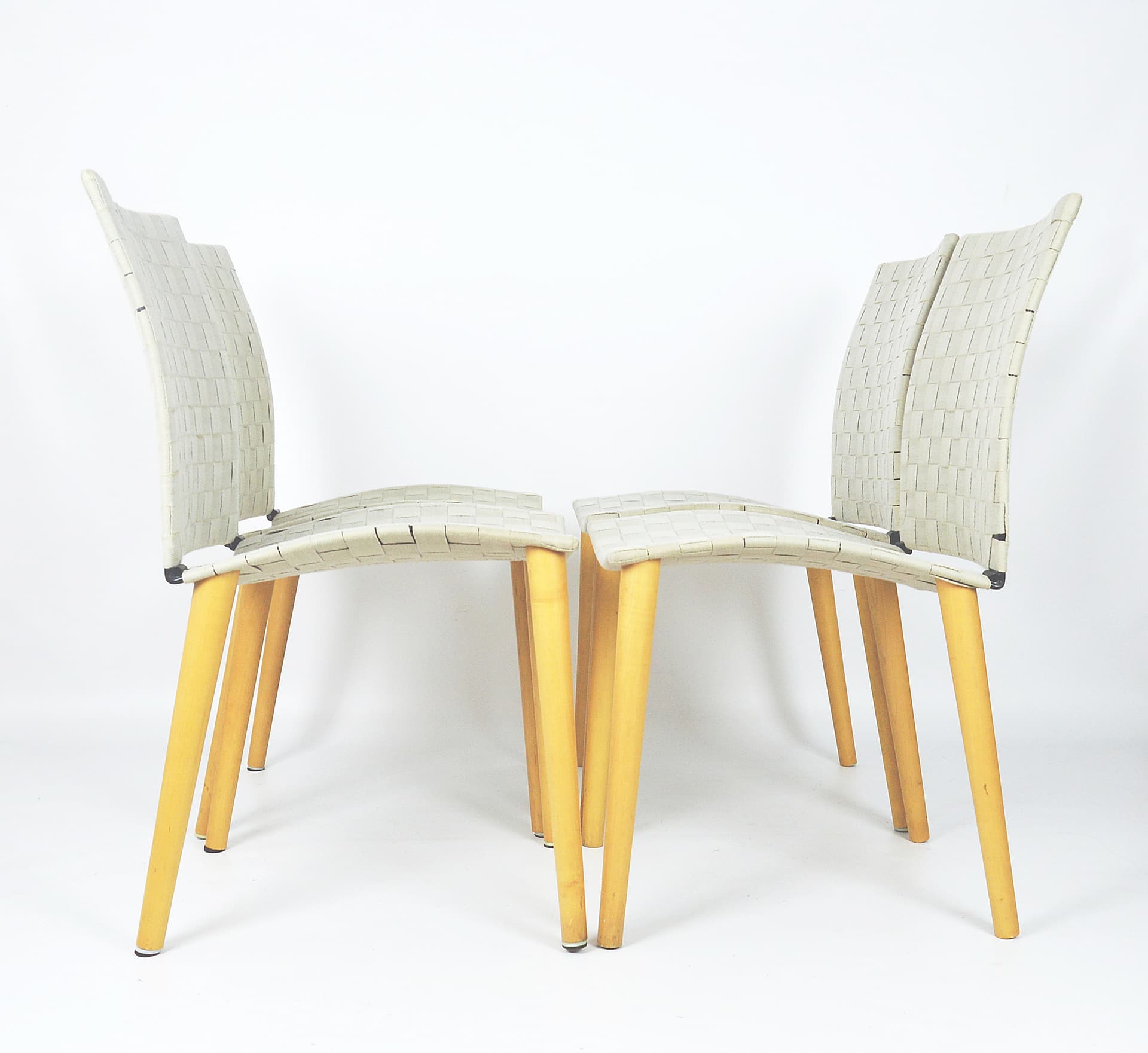 Komplet krzeseł, szary, buk, Lapalma, Włochy, lata 80. - 84287