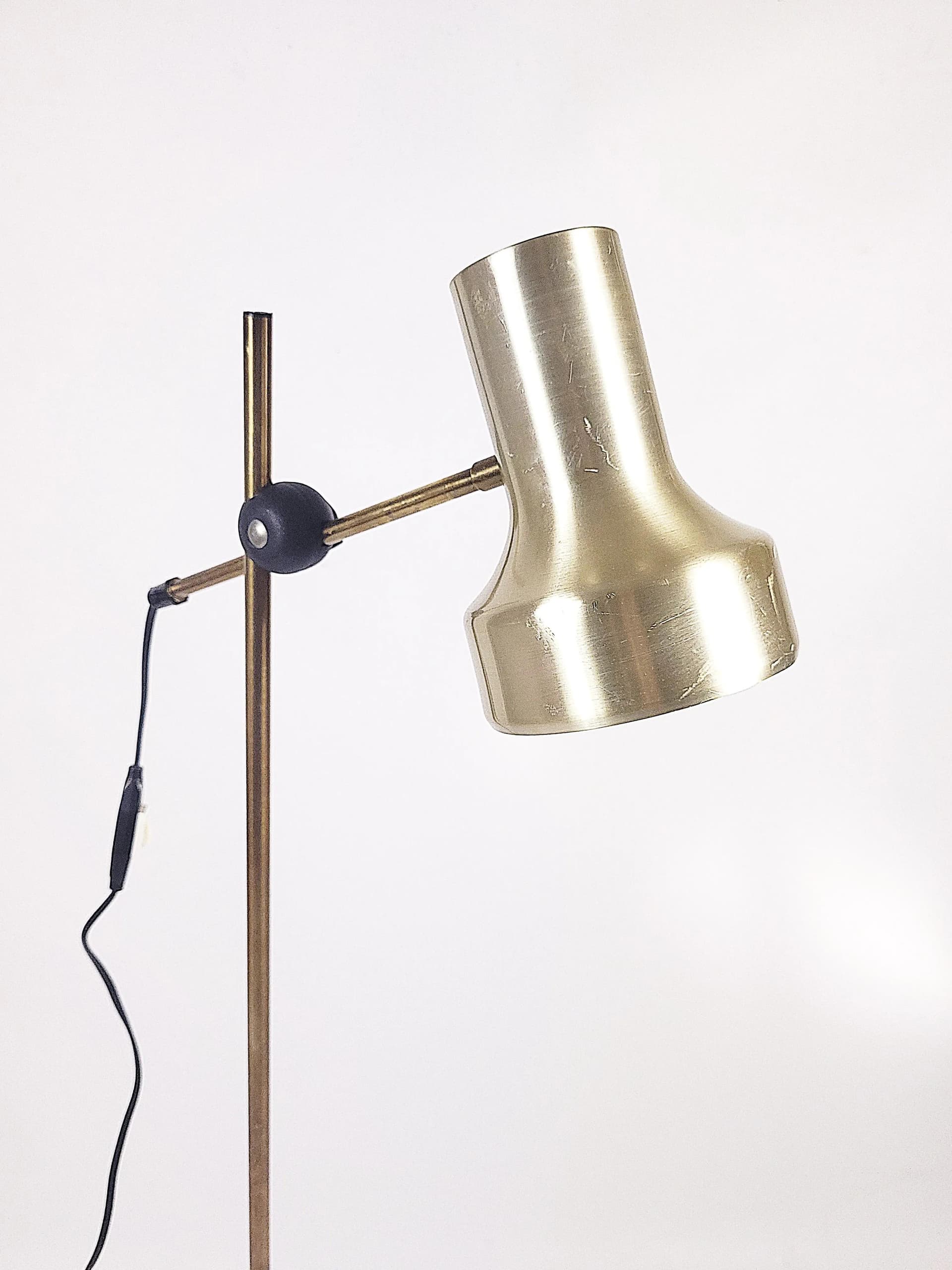 Floor lamp, satin brass, metal, Sweden, 1970s. - 84268