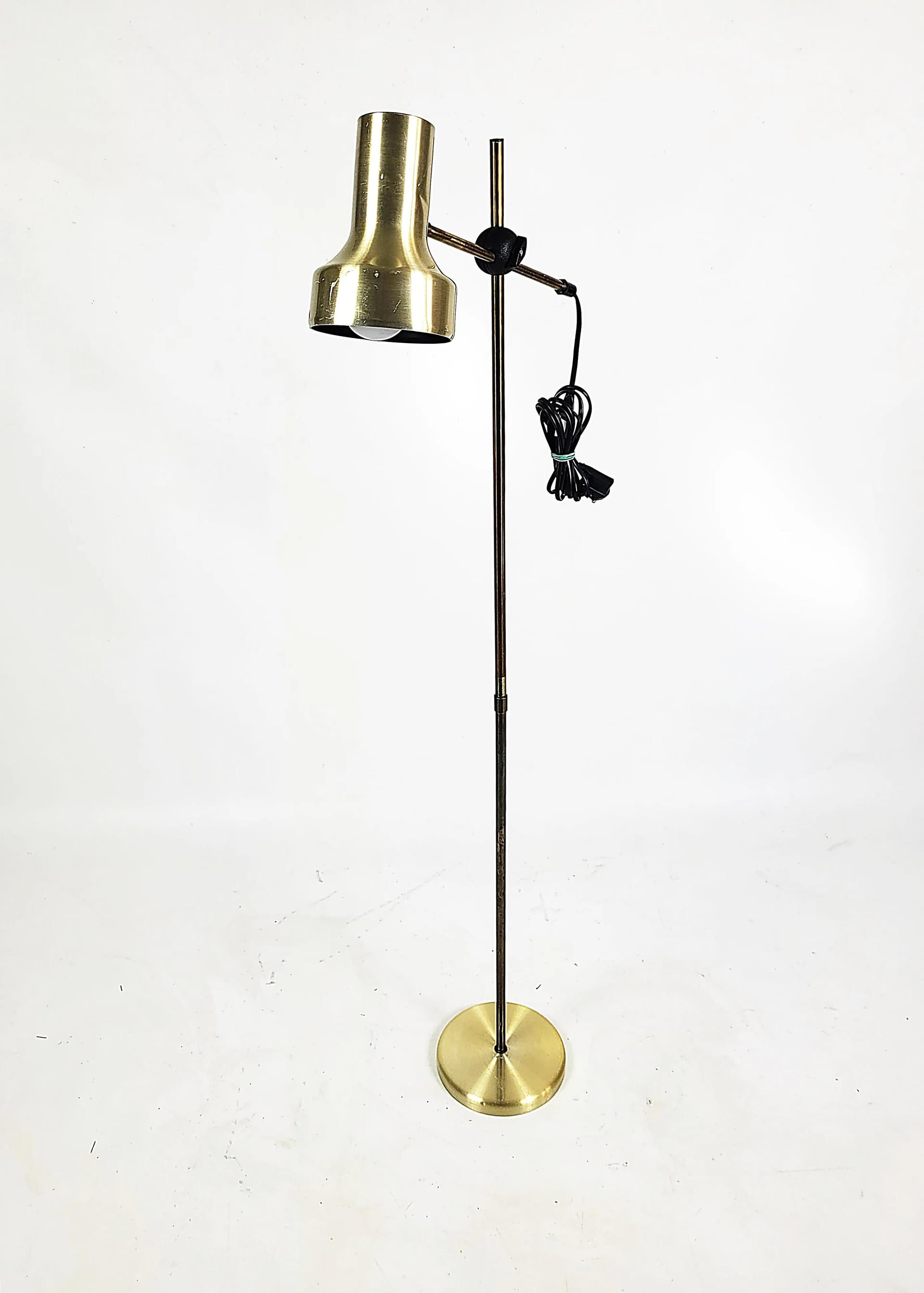 Floor lamp, satin brass, metal, Sweden, 1970s. - 84262