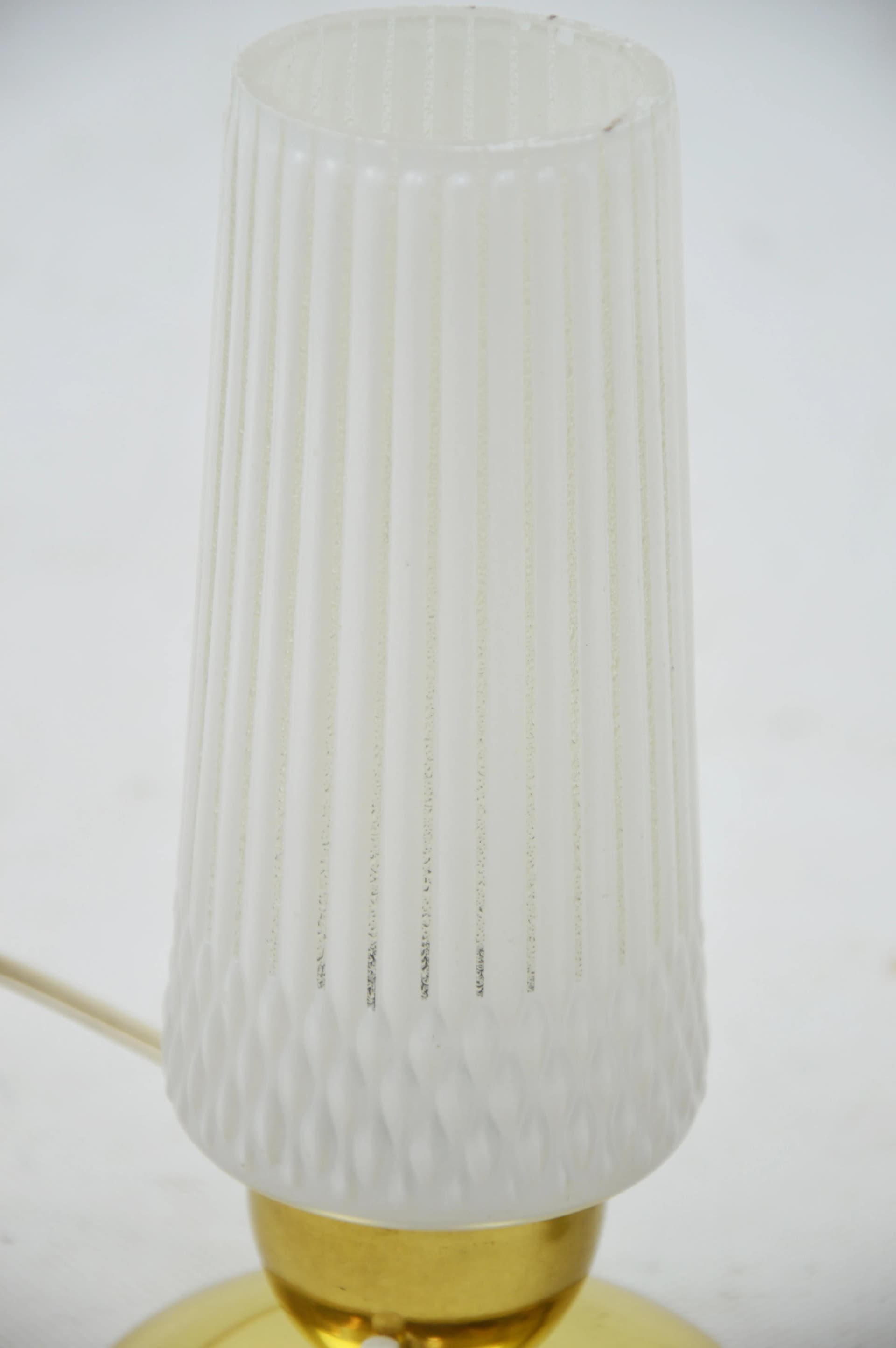 Para lampek nocnych, szkło białe, metal złoty, Niemcy, lata 70. - 84202